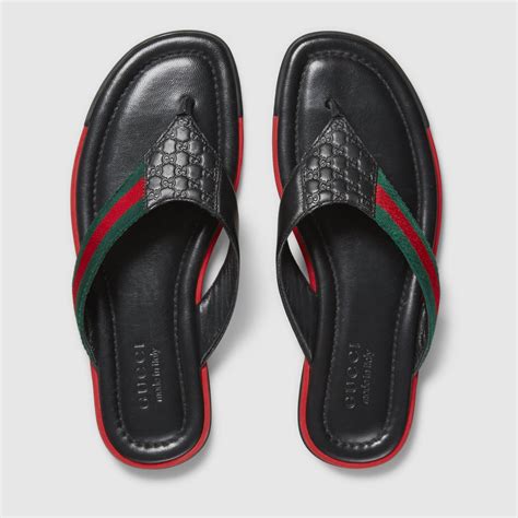 gucci leather thong sandal mens|gucci men's slip on sandal.